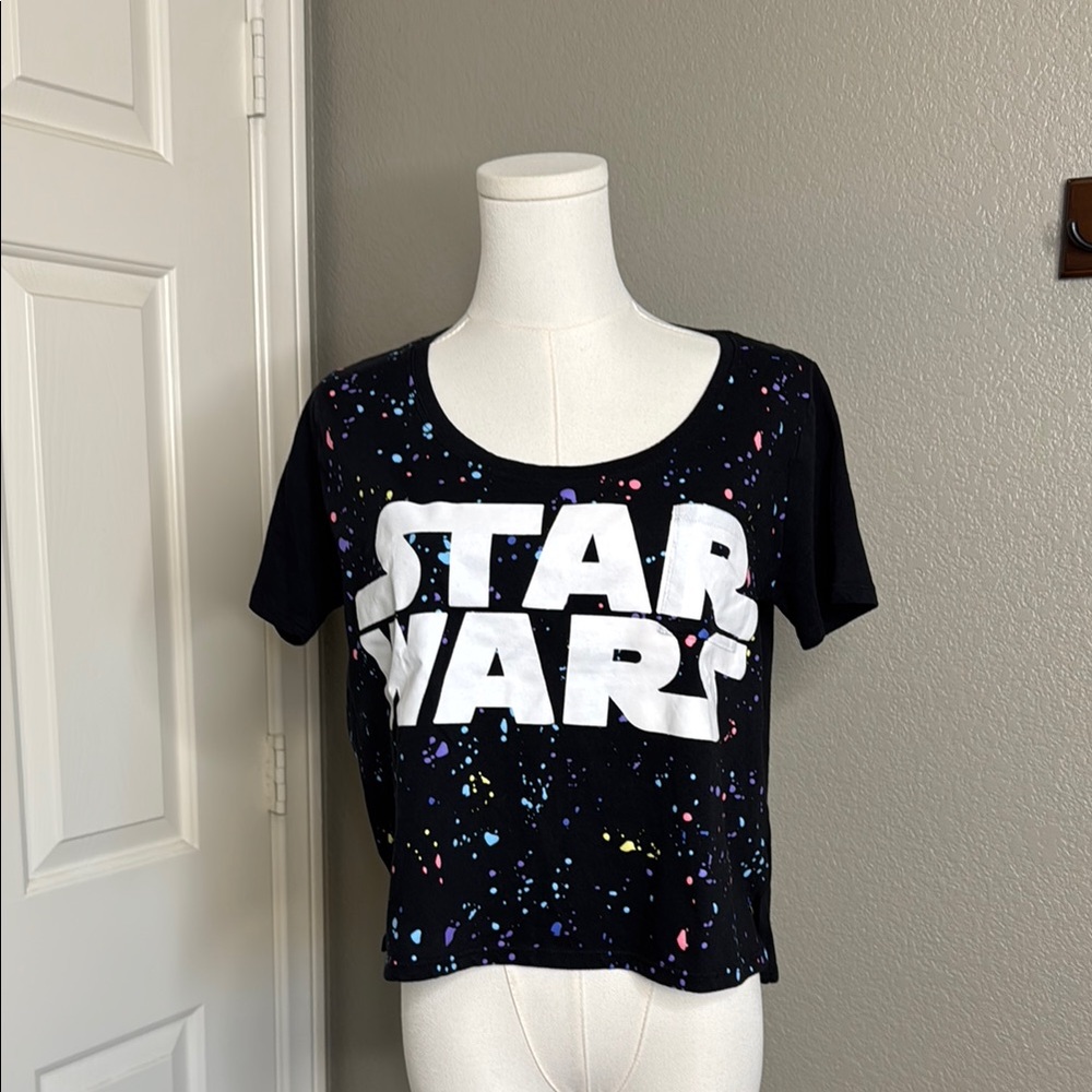 Star Wars Black Crop Top with White Logo